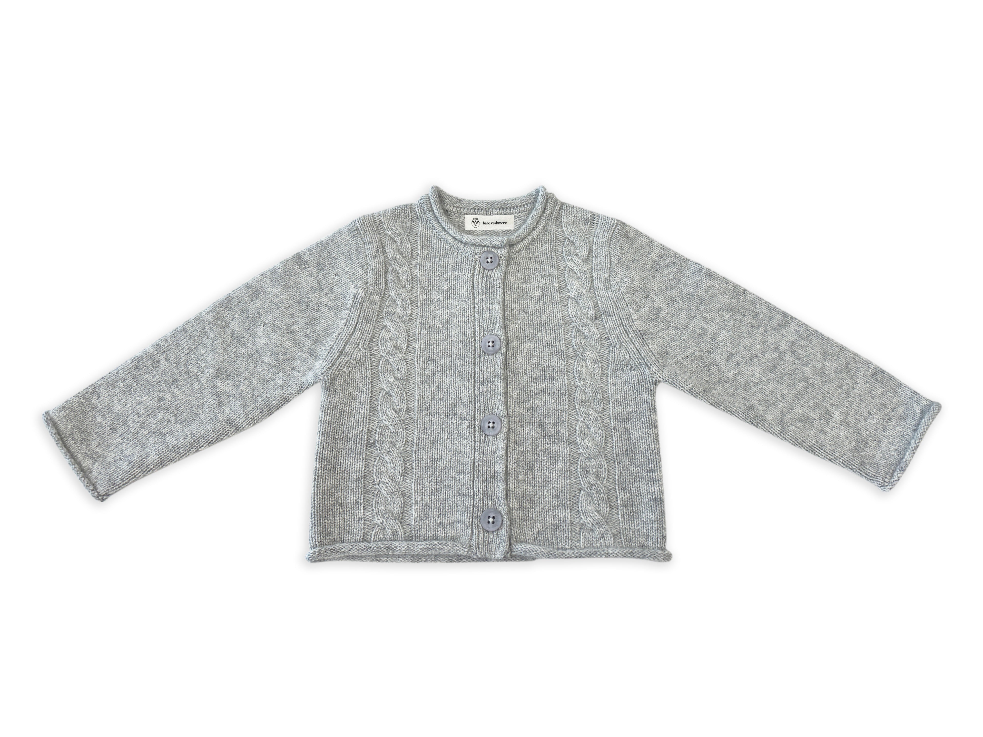 Zopf Cardigan ''Carlo'' in grau melange